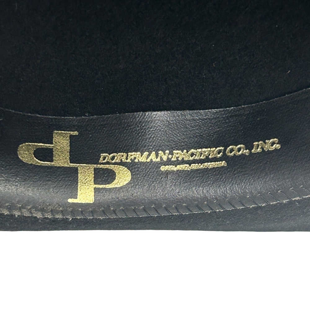 Dorfman Pacific Dakota 100% Wool Cowboy Hat 7 1/4 Black Studded Western Goth - Picture 7 of 10